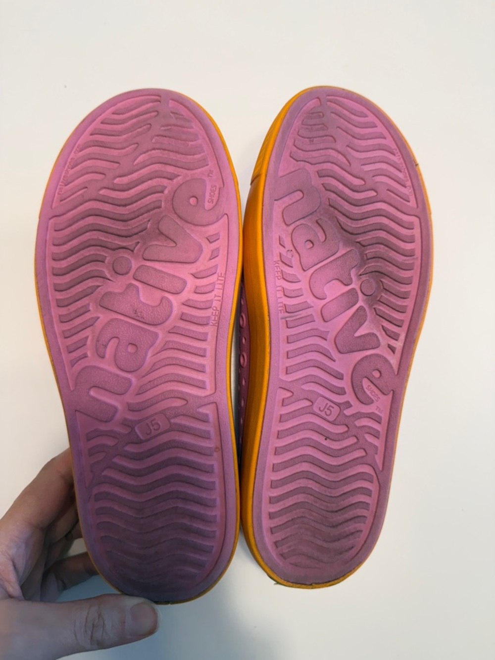 Native Jefferson Kids Pink and Orange Slip-On Water Shoes - Picture 4 of 6
